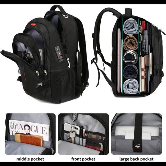 Travel Laptop Backpack Anti-Theft Bag with usb Charging Port and Password Lock - Picture 3 of 8